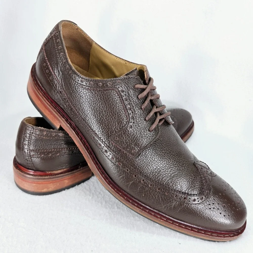 Cole Haan Shoes Mens 11.5 Brown Leather Williams Wingtip Brogue Oxford Derby